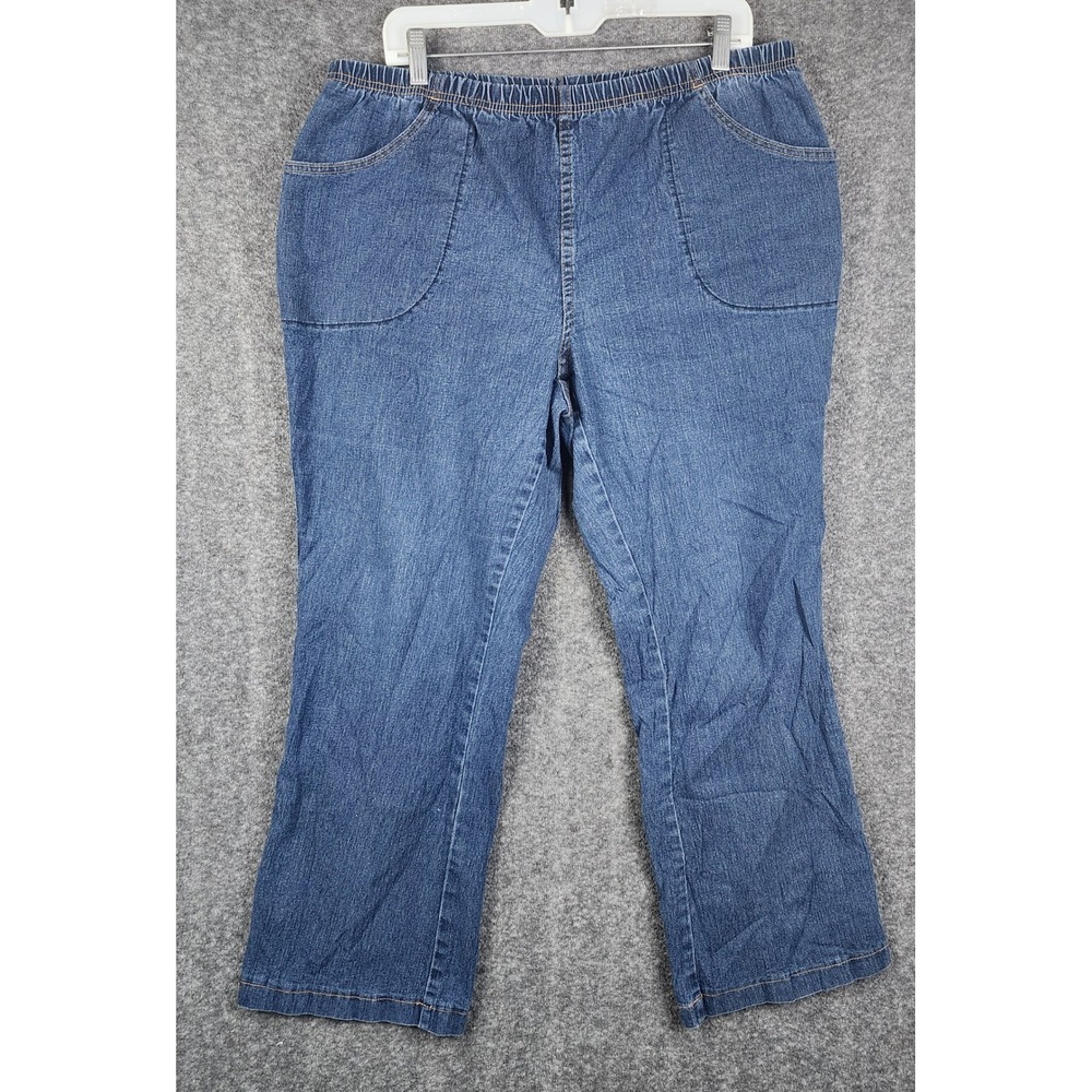 Just My Size Bootcut Jeans Womens 2XP Blue Black Elastic Waist JM3962P
